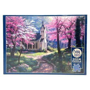 Cobble Hill 500-Piece Puzzle Springs Embrace Church Scene Dogwoods Ages 8+ NEW